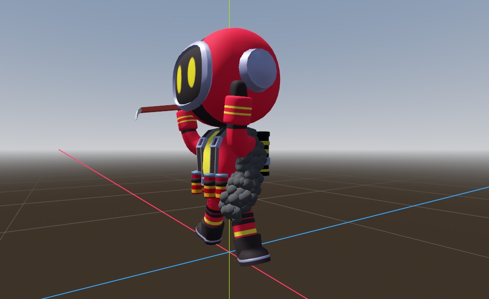 A screenshot showing that the emission points of the particle emitter are not representative of the posed mesh